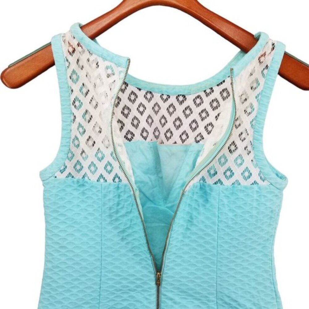Lilly Pulitzer Vandalia Shift Dress Serene Blue Sleeveless Textured Cotton Sz 0 - Picture 9 of 12